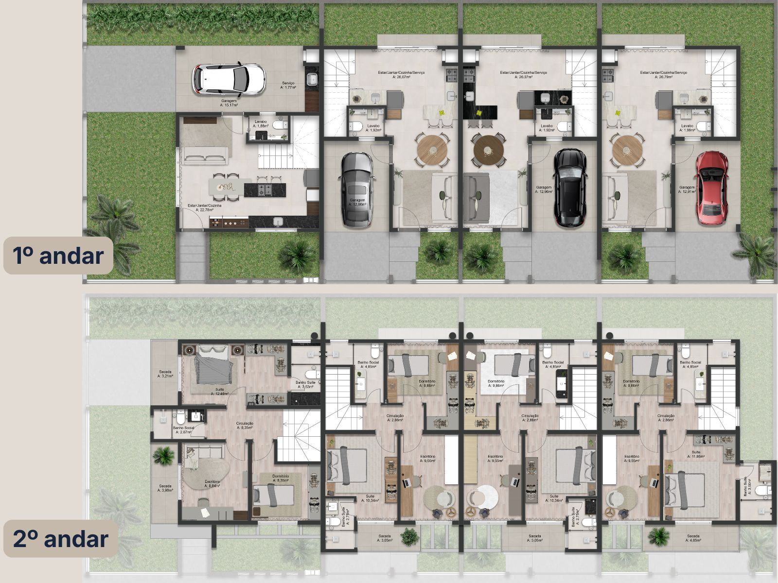 Planta humanizada — Sobrados
